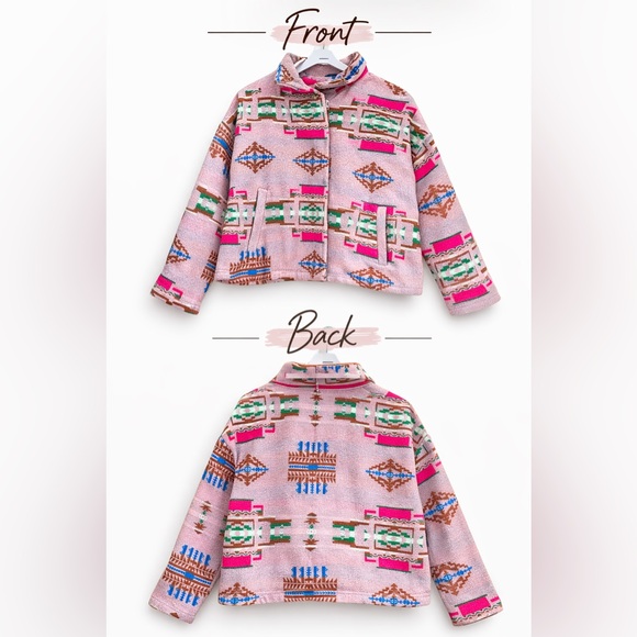 Blueb Geometric Fleece Jacket - Picture 2 of 3